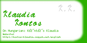 klaudia kontos business card